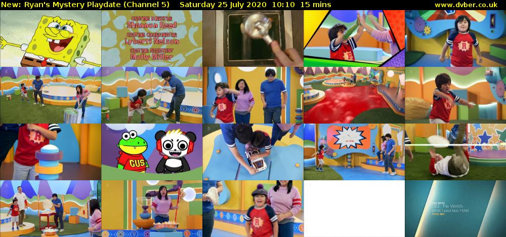 Ryan's Mystery Playdate (Channel 5) Saturday 25 July 2020 10:10 - 10:25