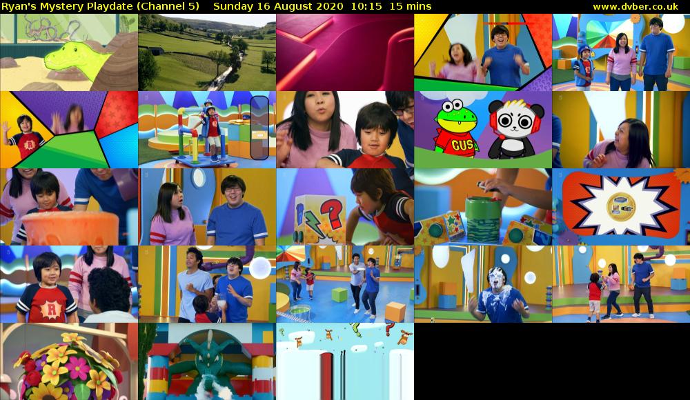 Ryan's Mystery Playdate (Channel 5) Sunday 16 August 2020 10:15 - 10:30