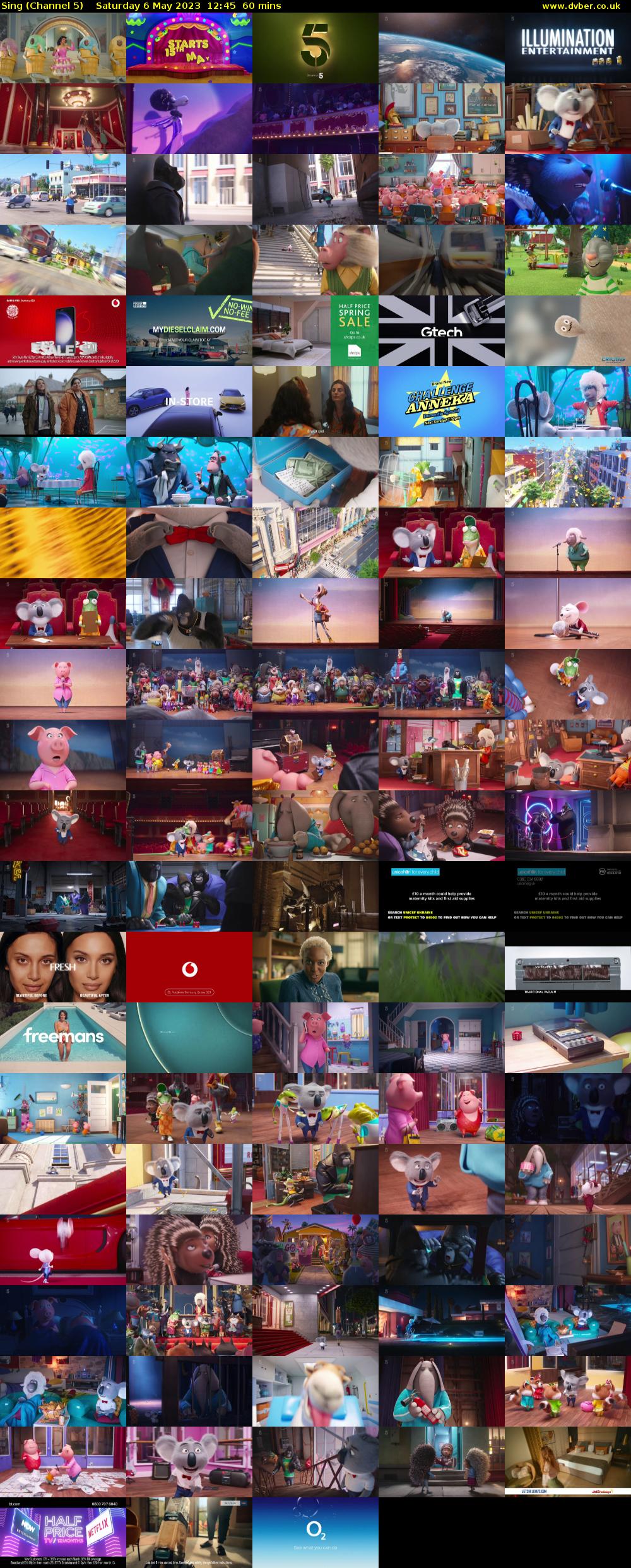 SING (Channel 5) Saturday 6 May 2023 12:45 - 13:45