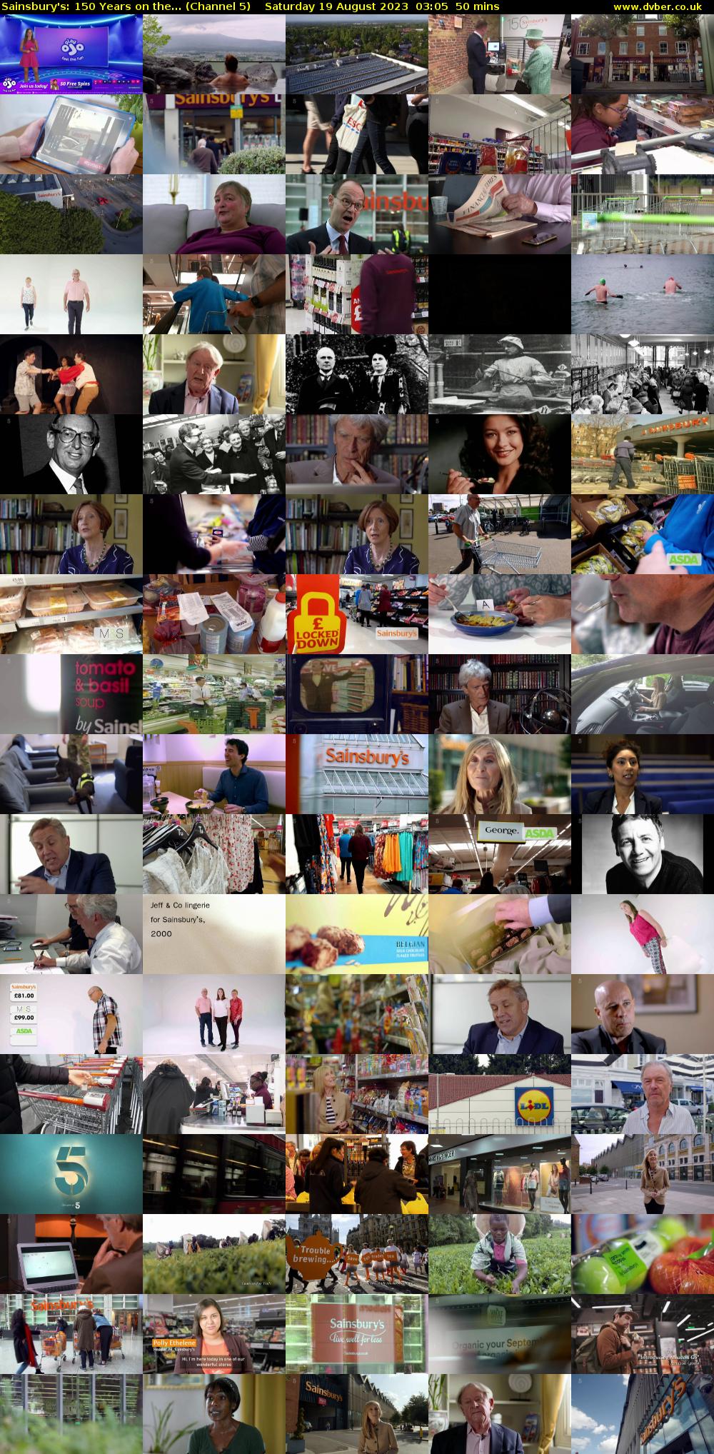 Sainsbury's: 150 Years on the... (Channel 5) Saturday 19 August 2023 03:05 - 03:55
