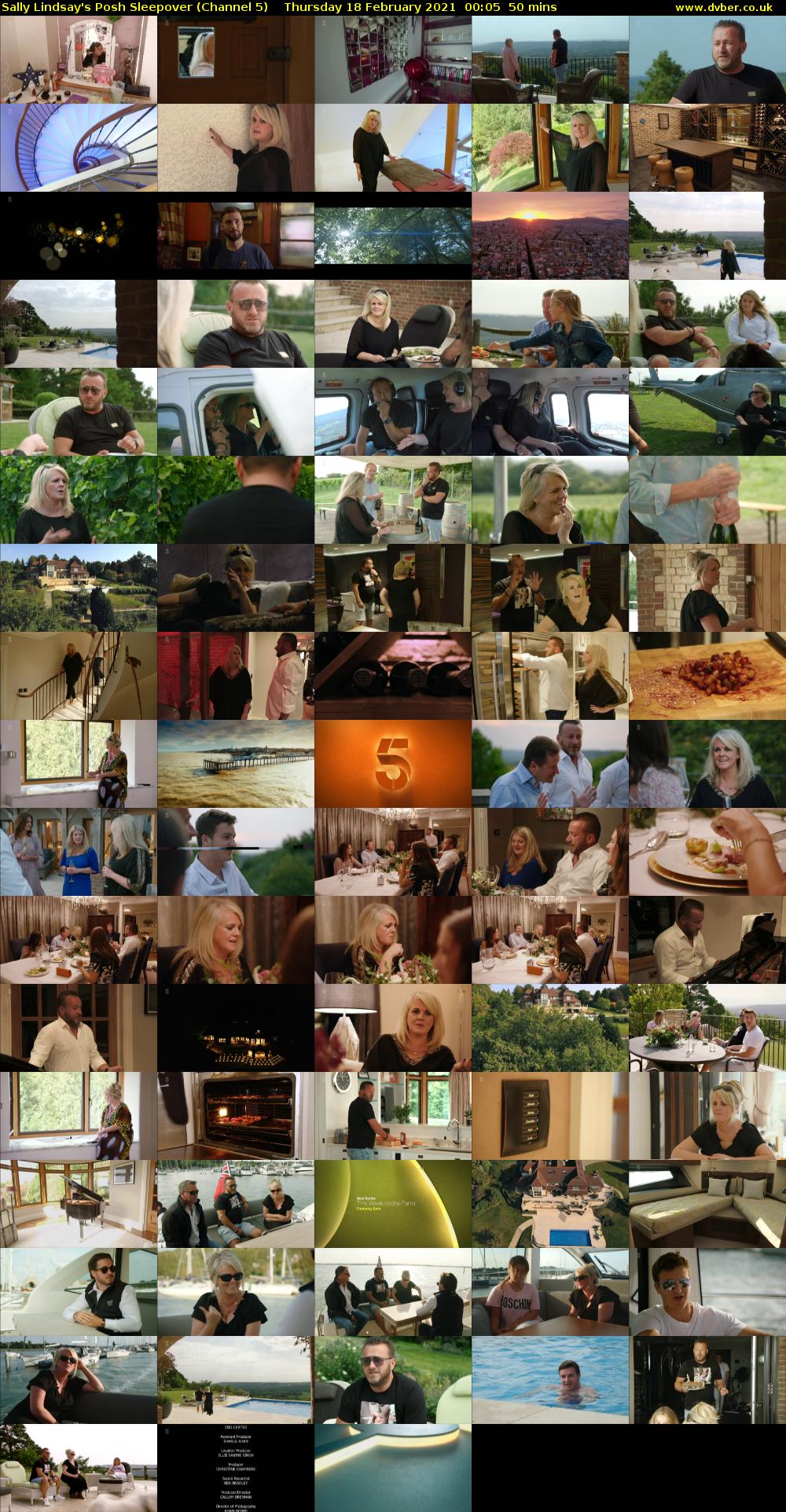 Sally Lindsay's Posh Sleepover (Channel 5) Thursday 18 February 2021 00:05 - 00:55