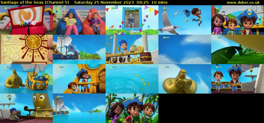 Santiago of the Seas (Channel 5) Saturday 25 November 2023 09:25 - 09:35