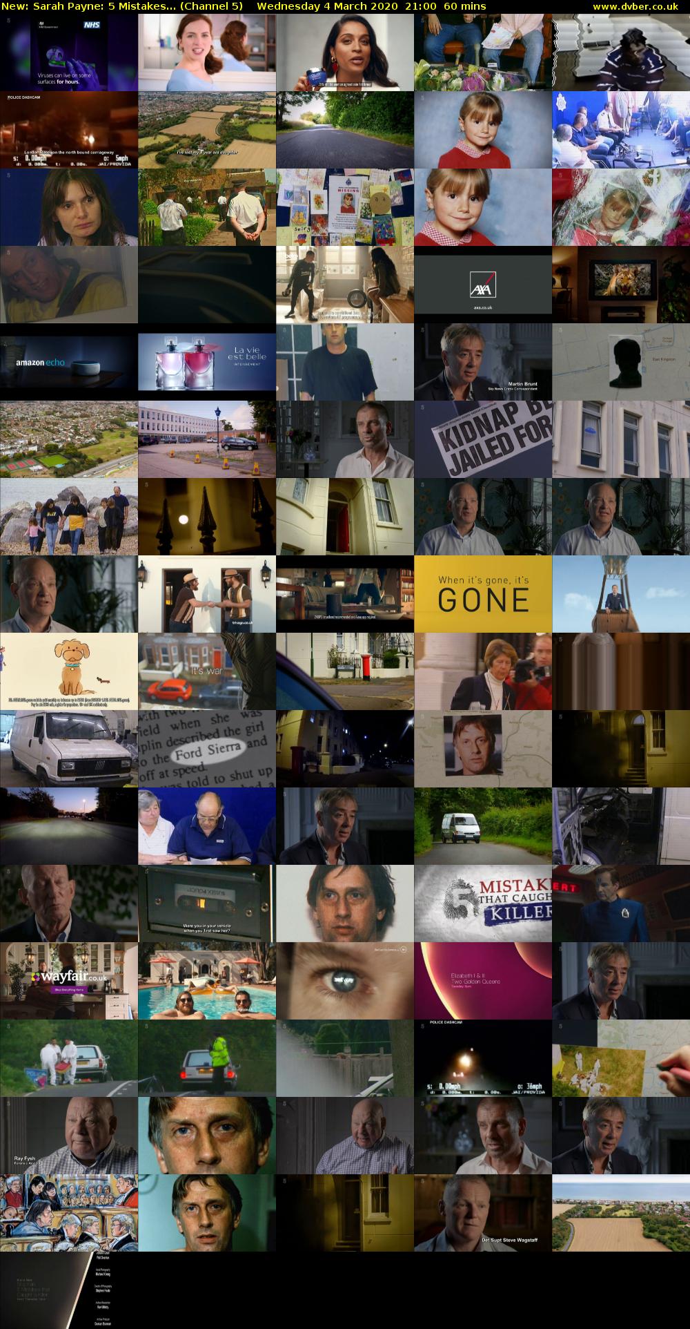 Sarah Payne: 5 Mistakes... (Channel 5) Wednesday 4 March 2020 21:00 - 22:00