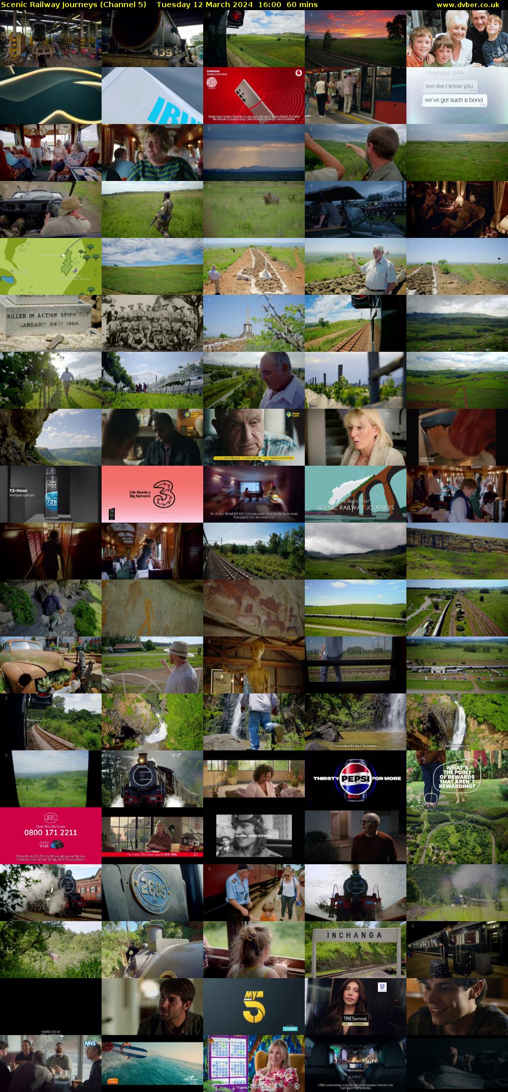 Scenic Railway Journeys (Channel 5) Tuesday 12 March 2024 16:00 - 17:00
