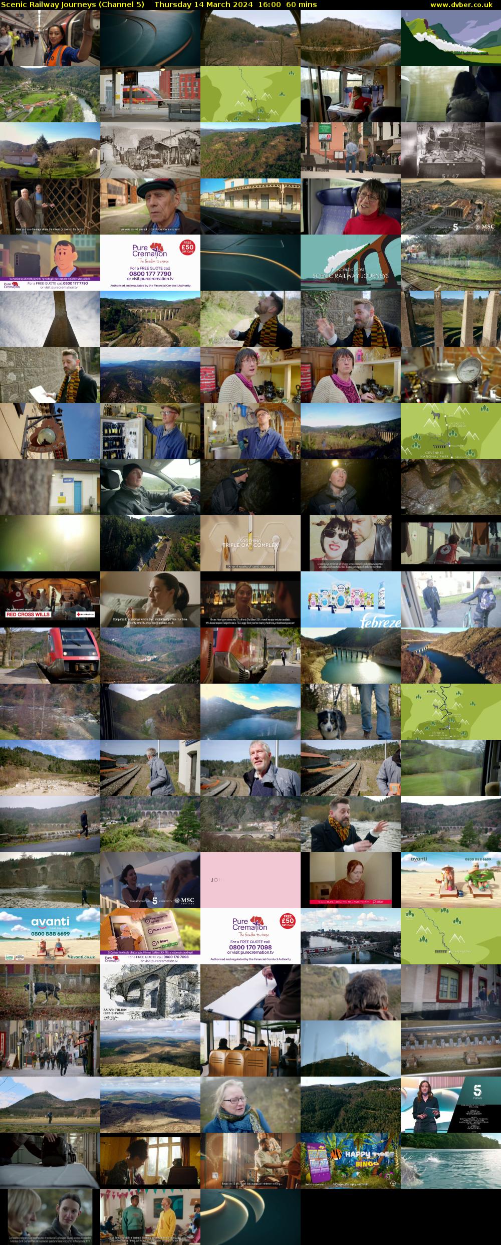 Scenic Railway Journeys (Channel 5) Thursday 14 March 2024 16:00 - 17:00