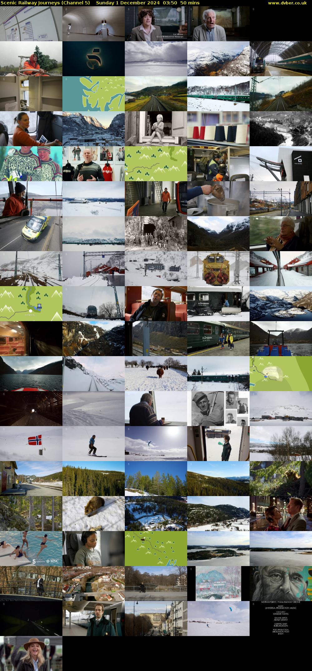 Scenic Railway Journeys (Channel 5) Sunday 1 December 2024 03:50 - 04:40