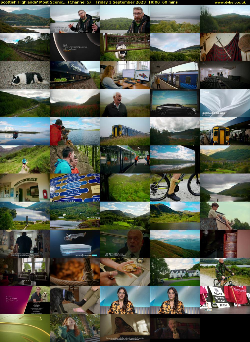 Scottish Highlands' Most Scenic... (Channel 5) Friday 1 September 2023 19:00 - 20:00