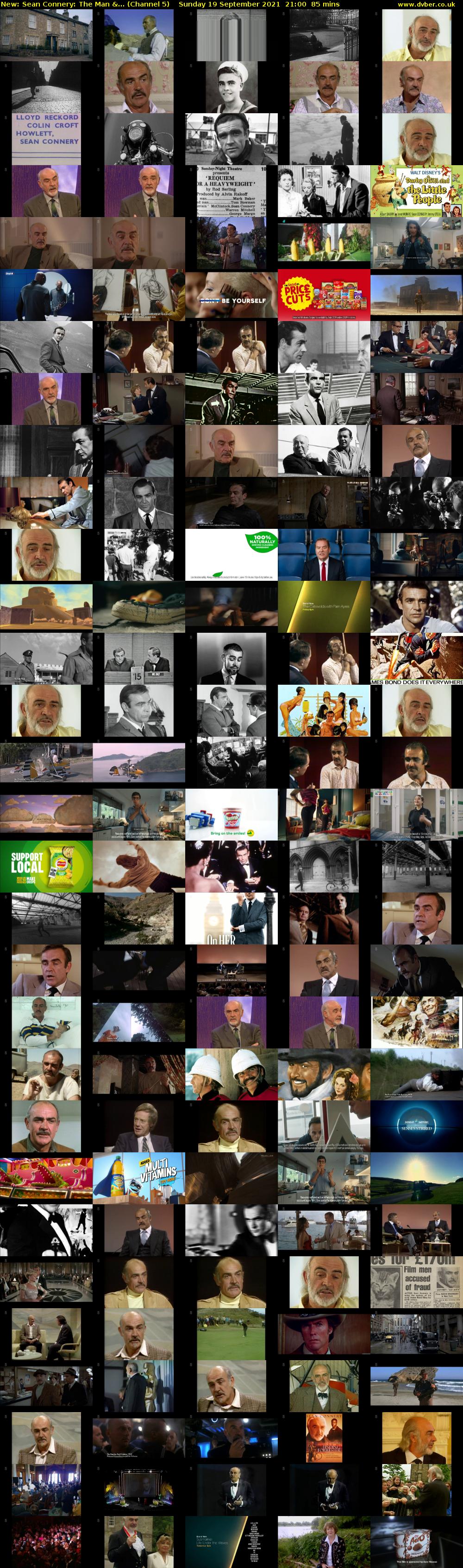 Sean Connery: The Man &... (Channel 5) Sunday 19 September 2021 21:00 - 22:25