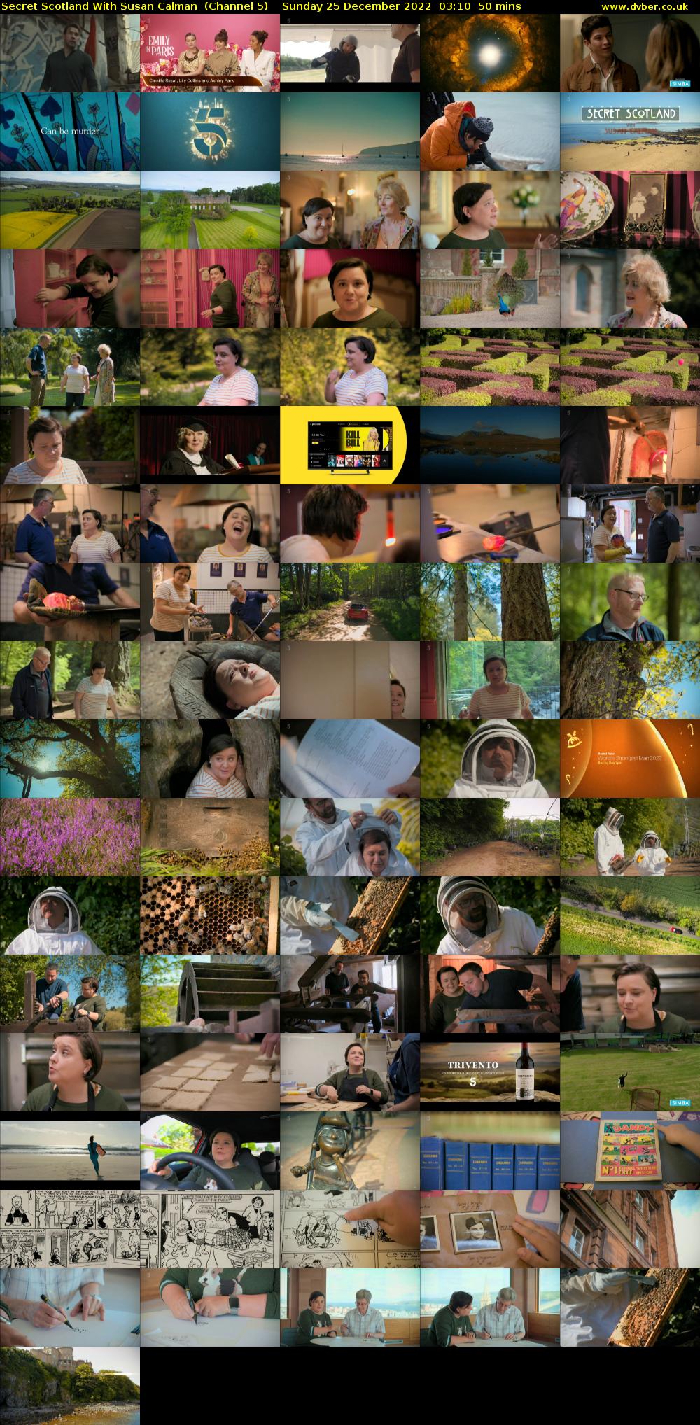 Secret Scotland With Susan Calman  (Channel 5) Sunday 25 December 2022 03:10 - 04:00
