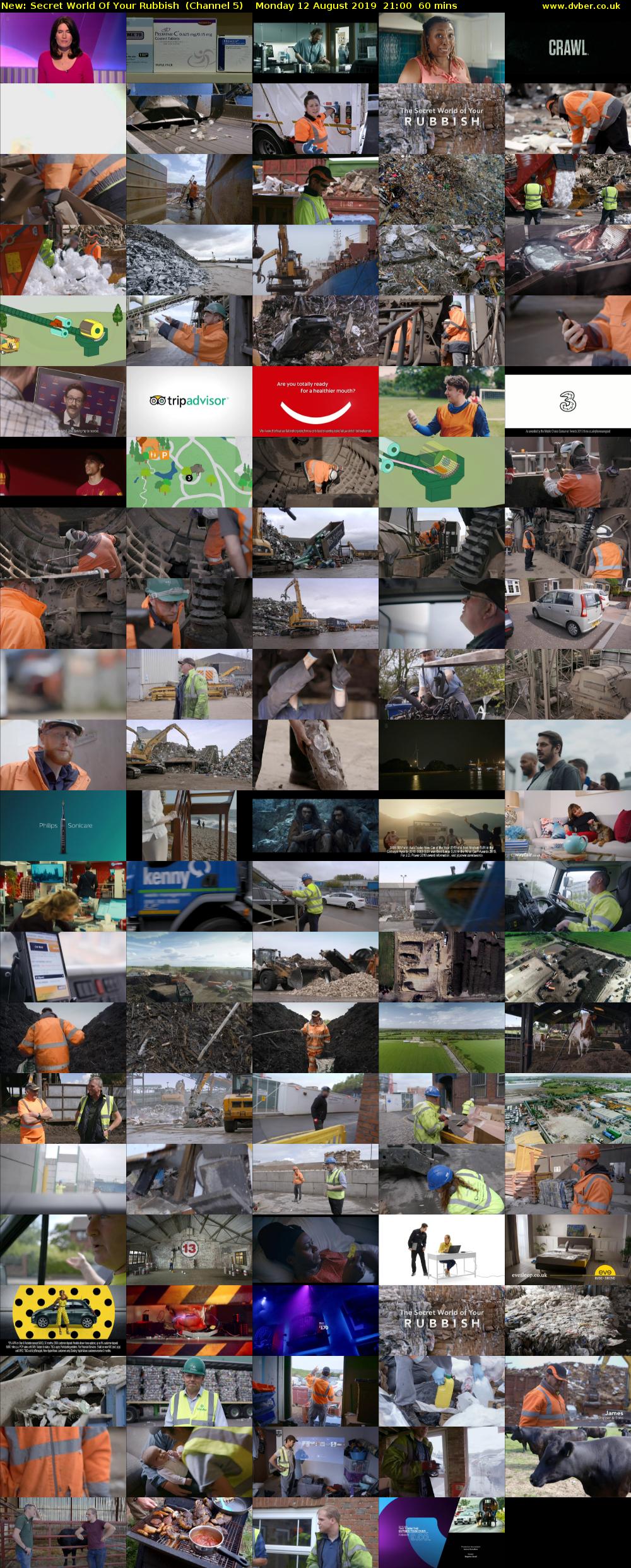 Secret World Of Your Rubbish (Channel 5) Monday 12 August 2019 21:00 - 22:00