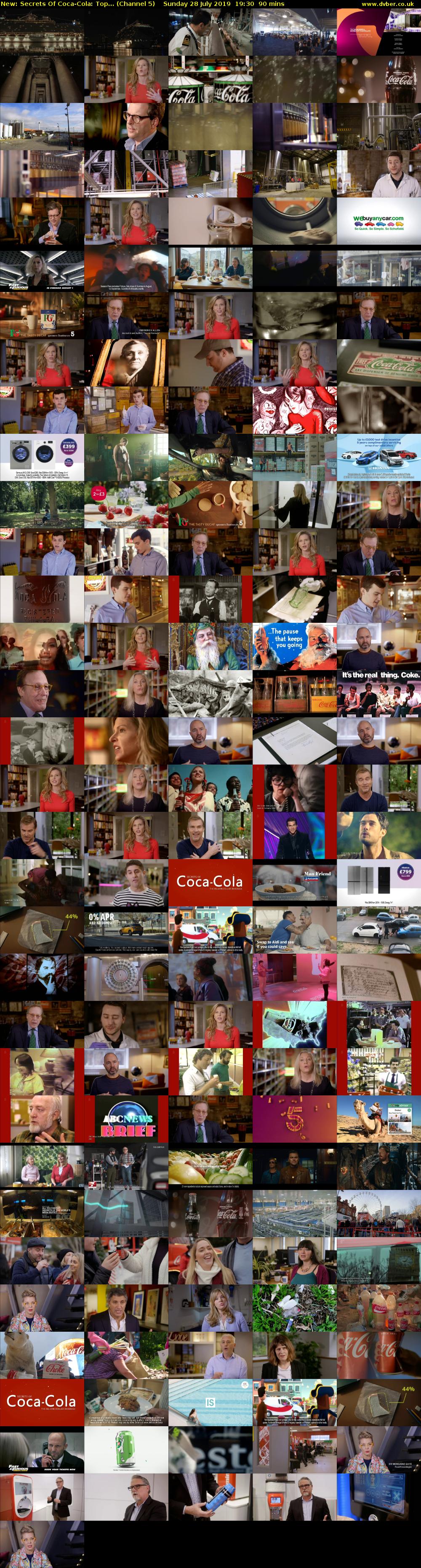 Secrets Of Coca-Cola: Top... (Channel 5) Sunday 28 July 2019 19:30 - 21:00