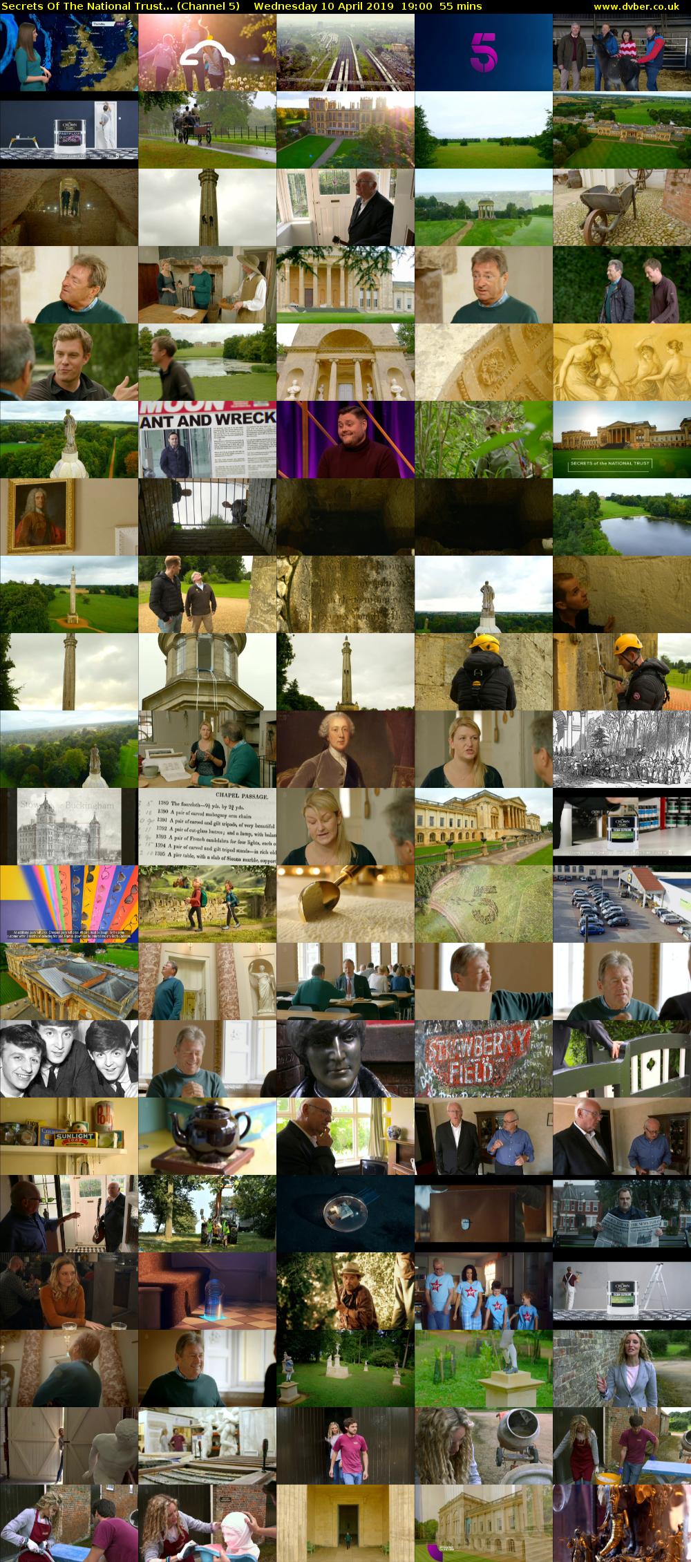 Secrets Of The National Trust... (Channel 5) Wednesday 10 April 2019 19:00 - 19:55