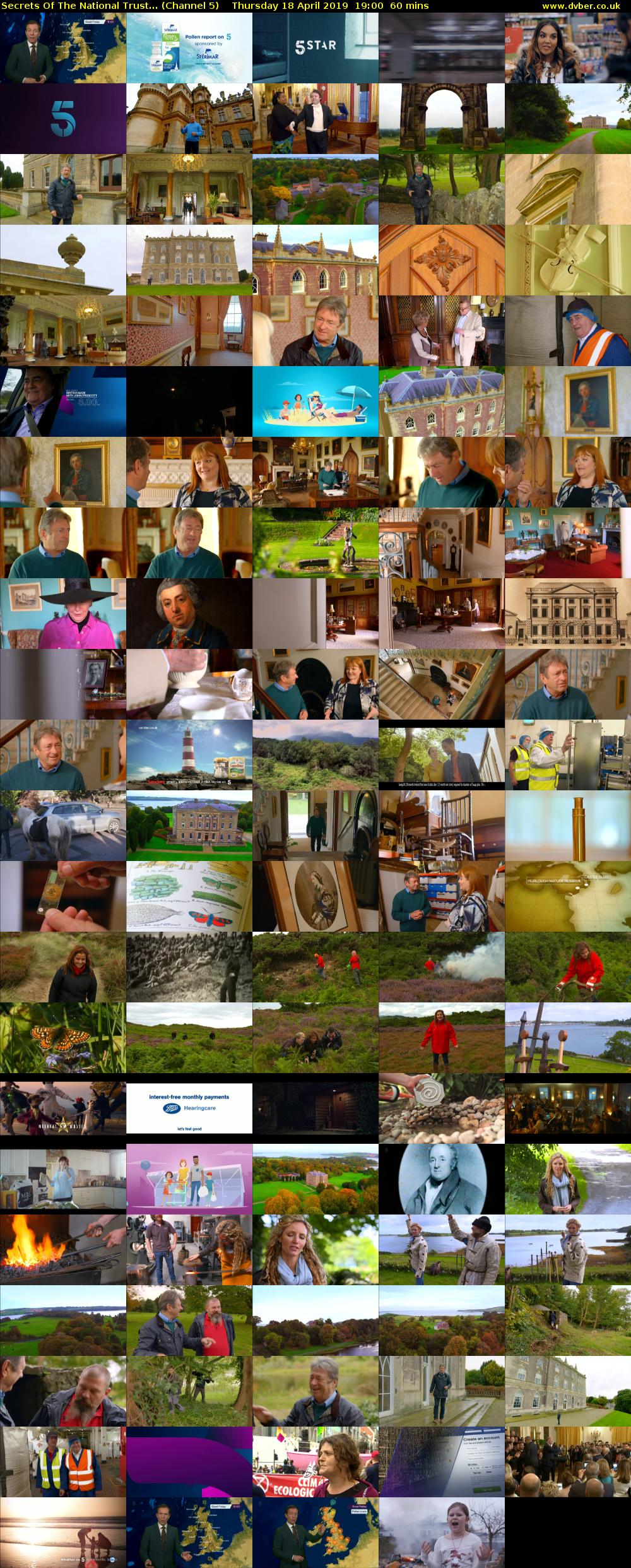 Secrets Of The National Trust... (Channel 5) Thursday 18 April 2019 19:00 - 20:00