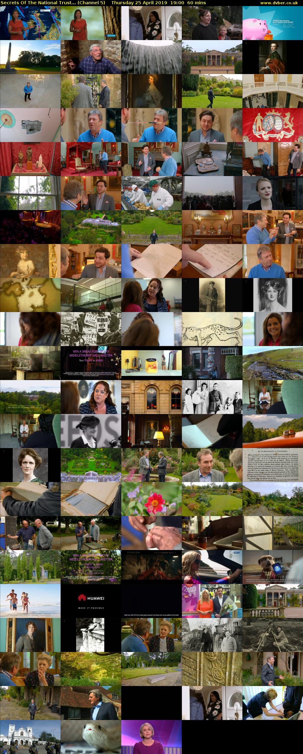 Secrets Of The National Trust... (Channel 5) Thursday 25 April 2019 19:00 - 20:00