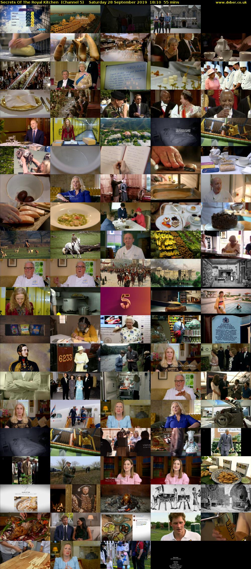 Secrets Of The Royal Kitchen  (Channel 5) Saturday 28 September 2019 18:10 - 19:05
