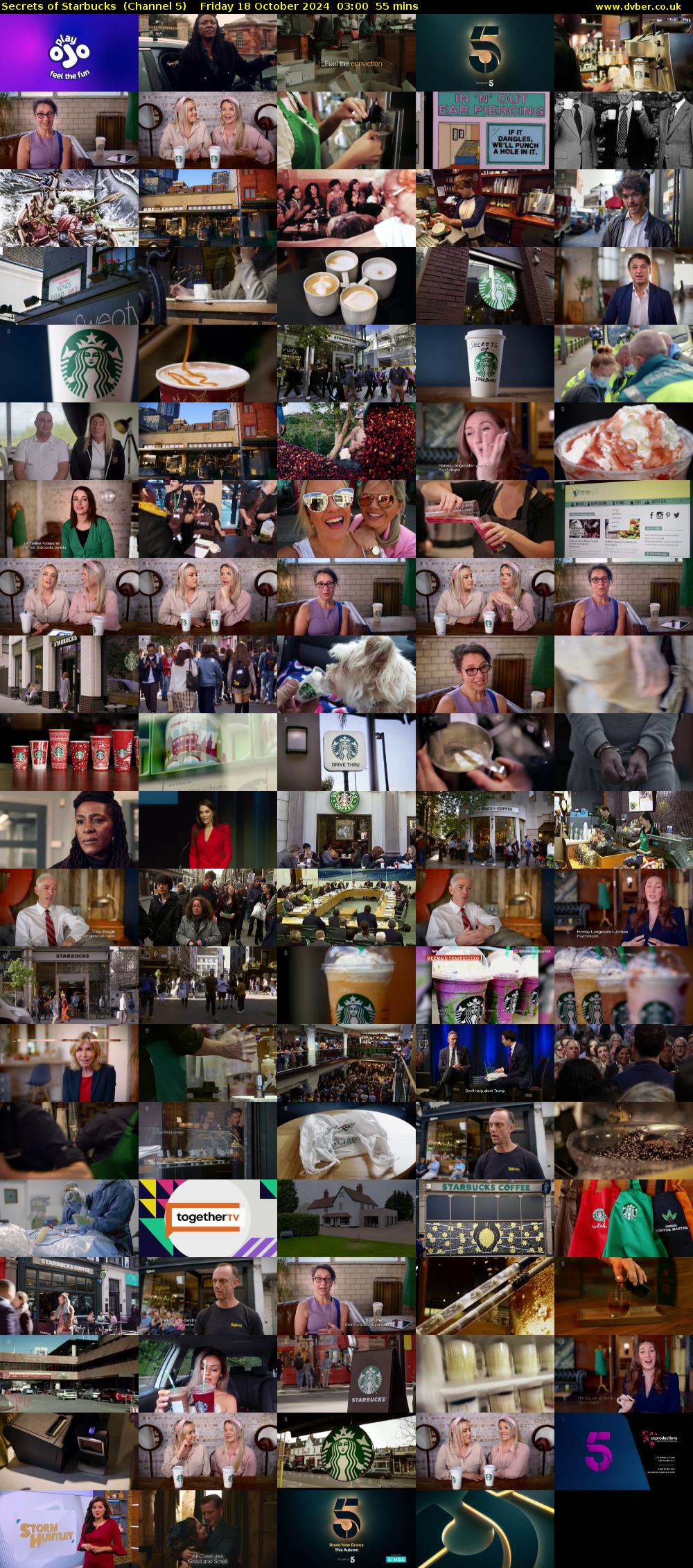 Secrets of Starbucks  (Channel 5) Friday 18 October 2024 03:00 - 03:55