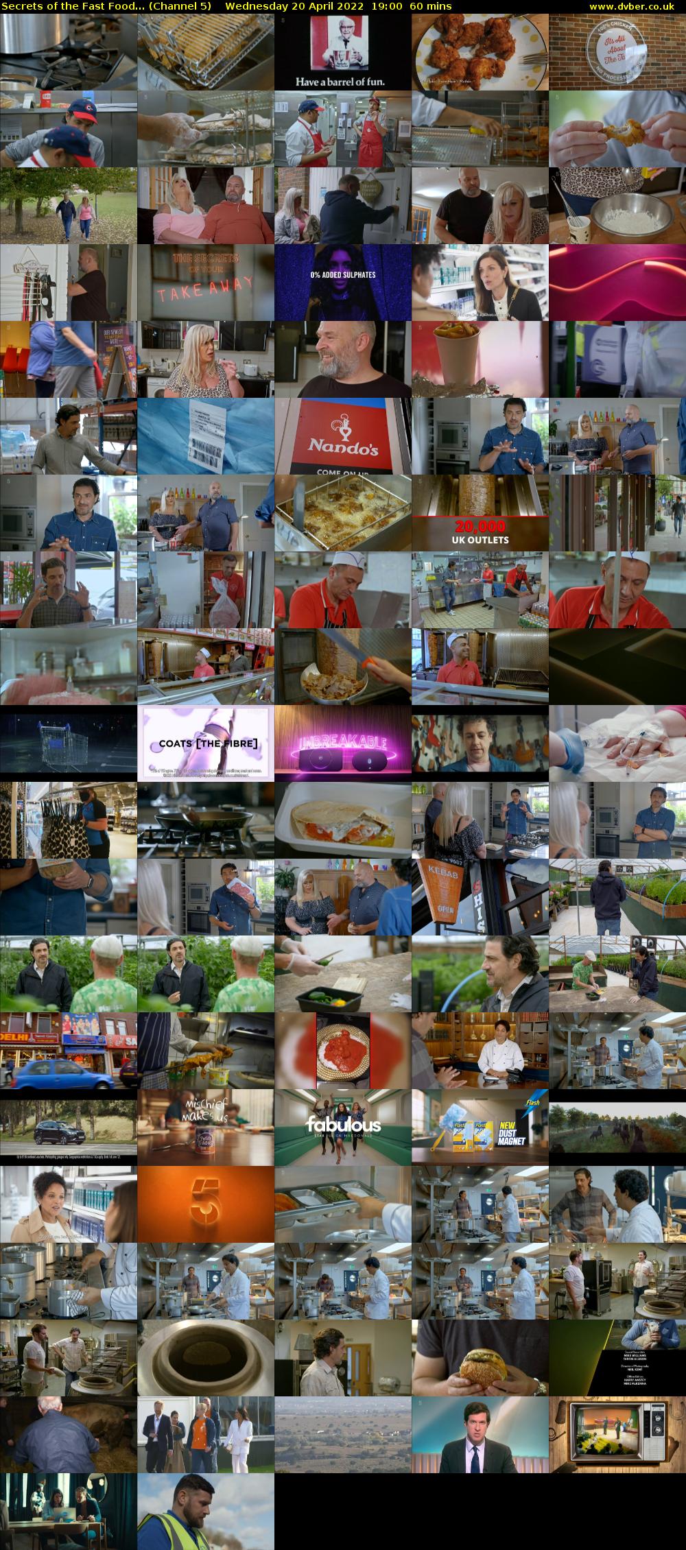 Secrets of the Fast Food... (Channel 5) Wednesday 20 April 2022 19:00 - 20:00