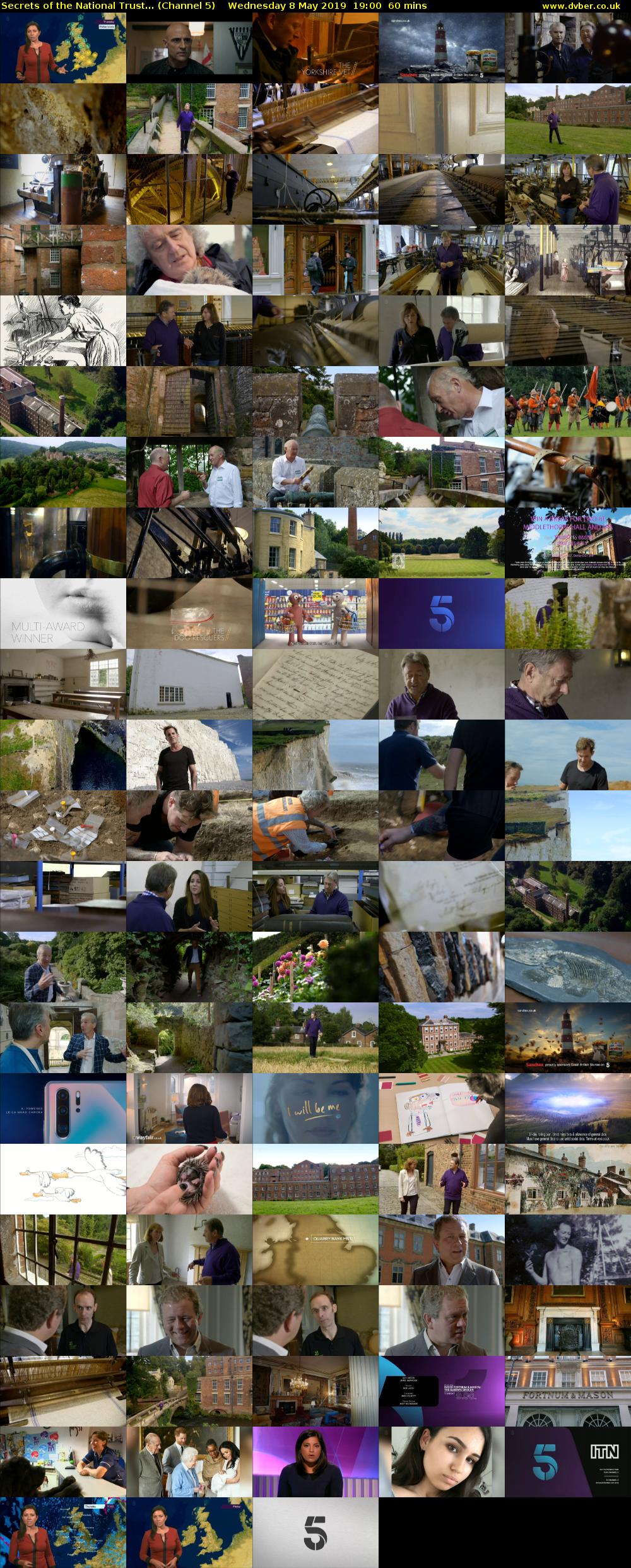 Secrets of the National Trust... (Channel 5) Wednesday 8 May 2019 19:00 - 20:00