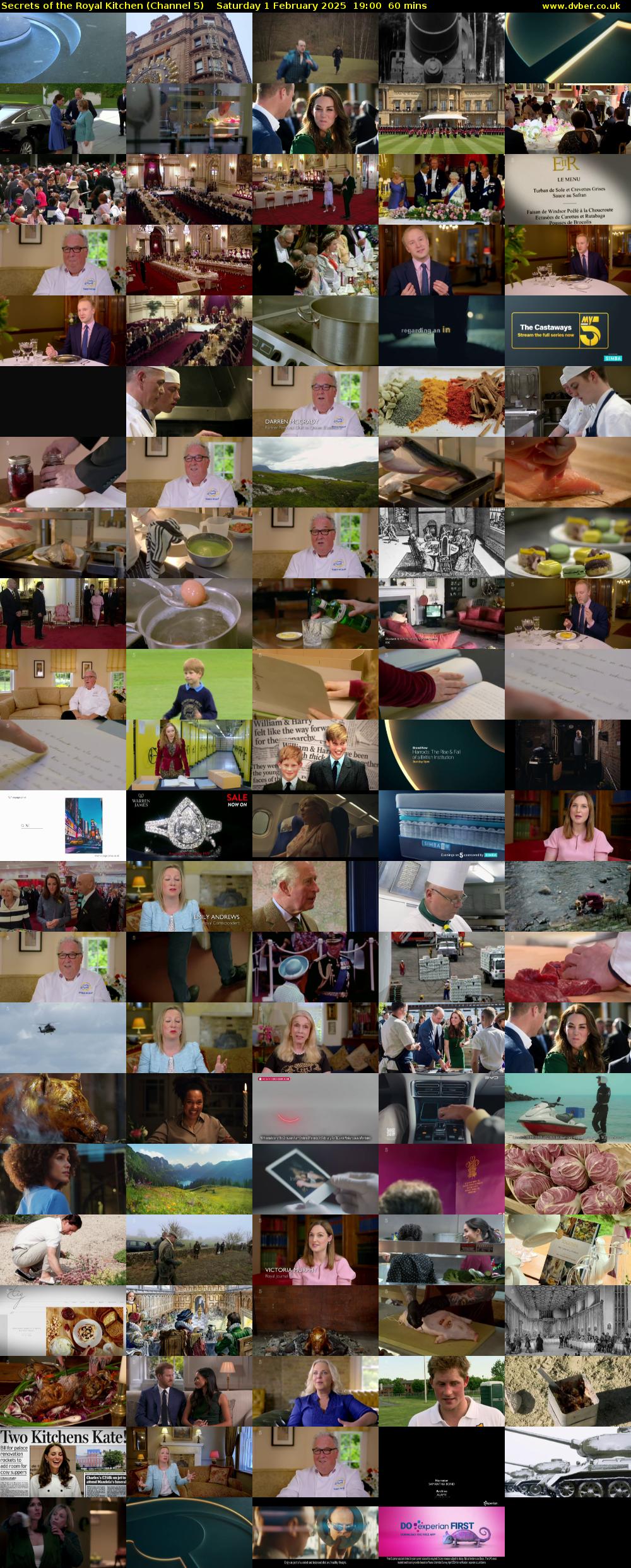 Secrets of the Royal Kitchen (Channel 5) Saturday 1 February 2025 19:00 - 20:00