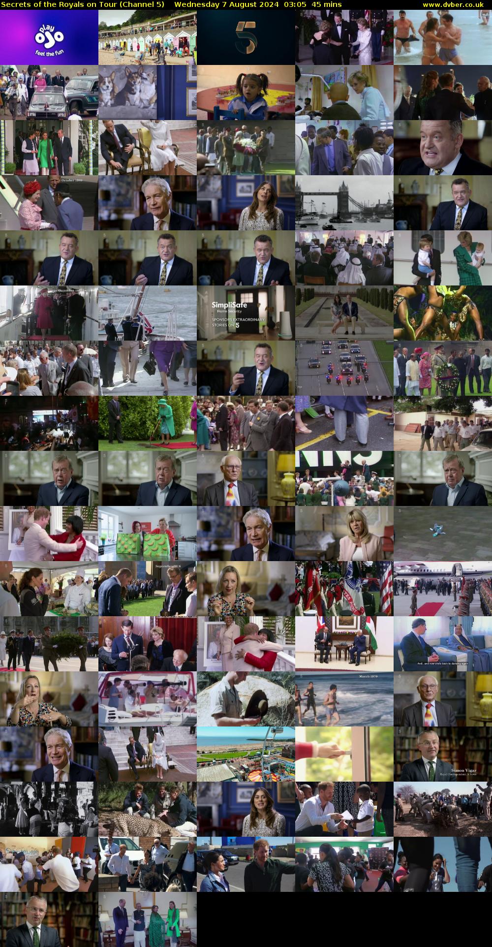 Secrets of the Royals on Tour (Channel 5) Wednesday 7 August 2024 03:05 - 03:50
