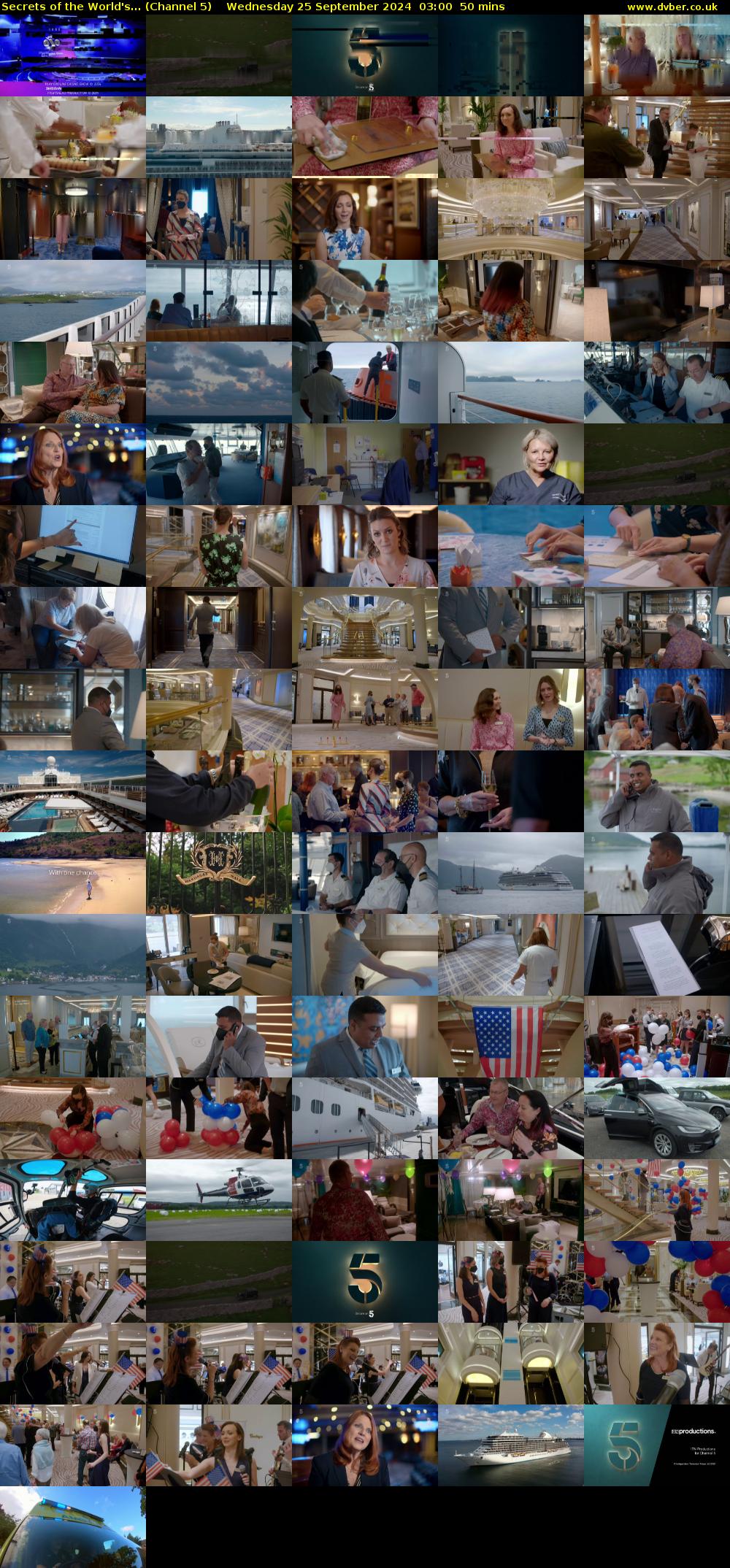 Secrets of the World's... (Channel 5) Wednesday 25 September 2024 03:00 - 03:50