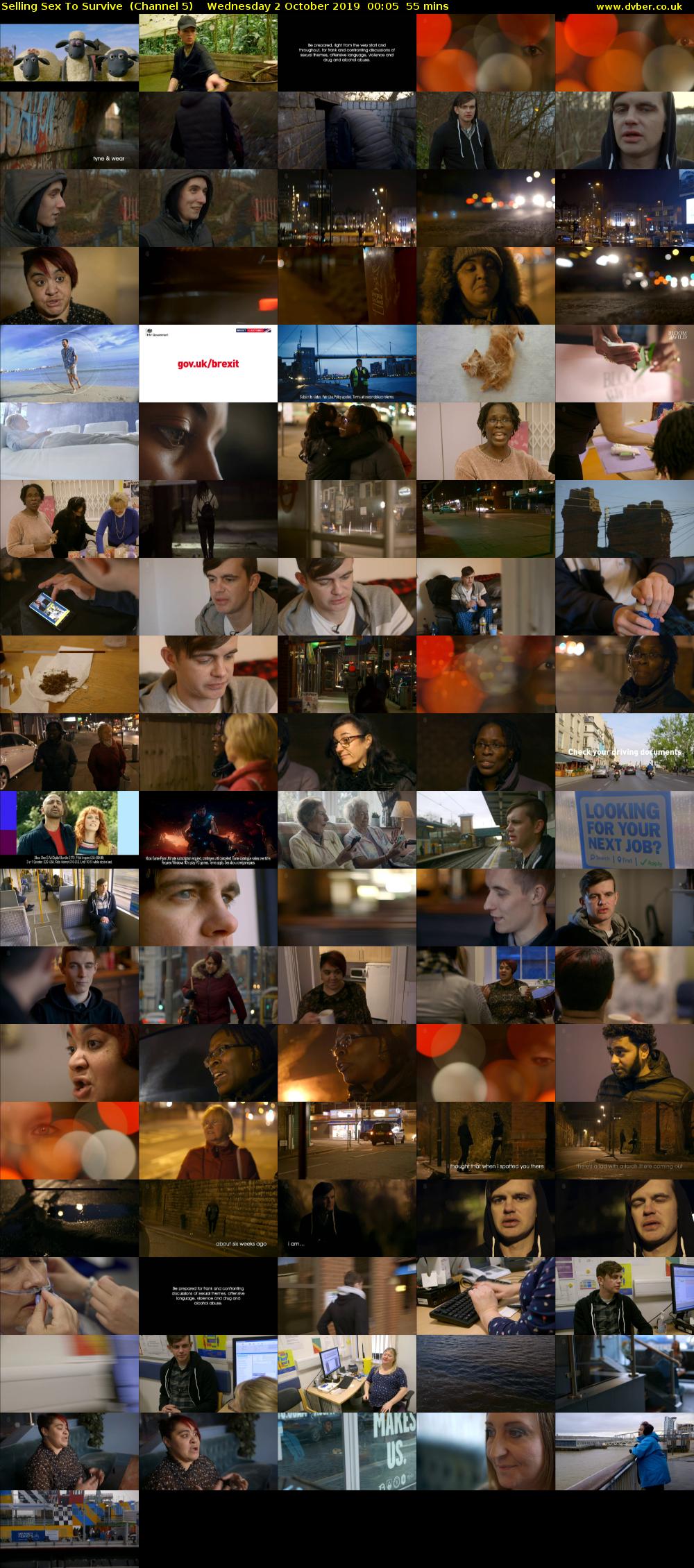 Selling Sex To Survive  (Channel 5) Wednesday 2 October 2019 00:05 - 01:00