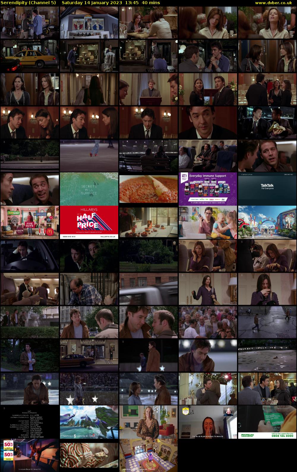 Serendipity (Channel 5) Saturday 14 January 2023 13:45 - 14:25