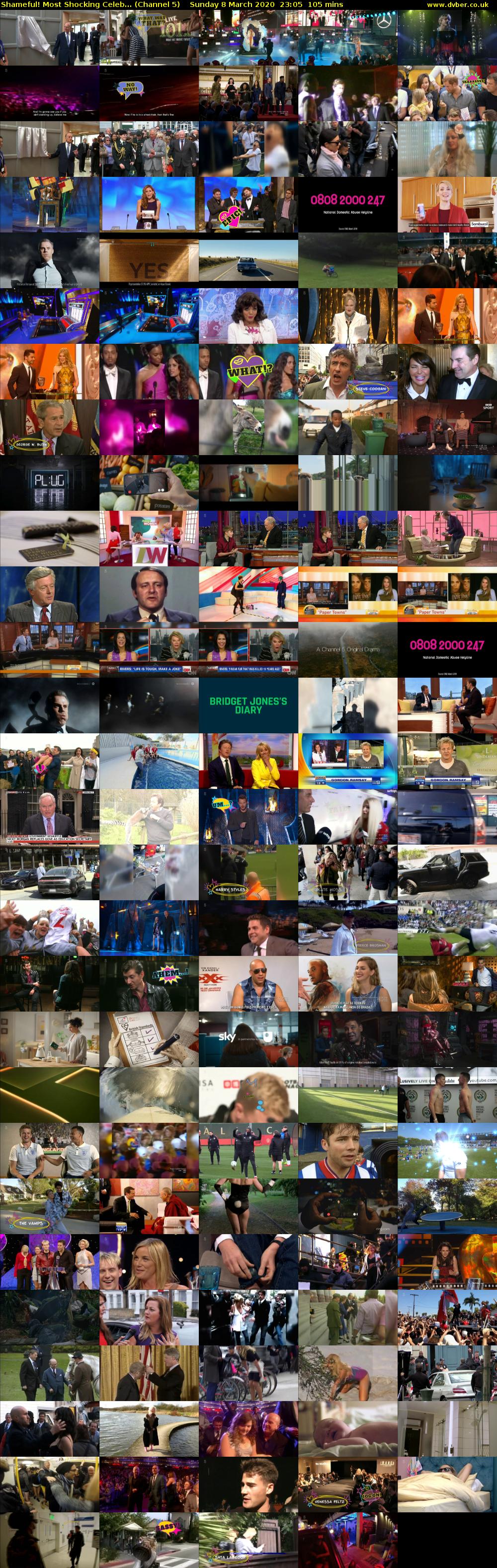Shameful! Most Shocking Celeb... (Channel 5) Sunday 8 March 2020 23:05 - 00:50