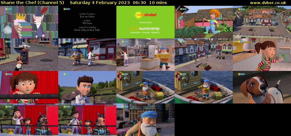 Shane the Chef (Channel 5) Saturday 4 February 2023 06:30 - 06:40