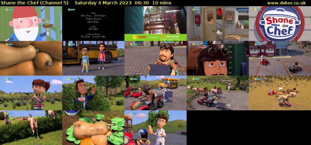 Shane the Chef (Channel 5) Saturday 4 March 2023 06:30 - 06:40