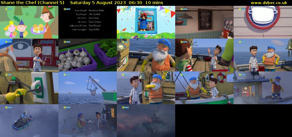 Shane the Chef (Channel 5) Saturday 5 August 2023 06:30 - 06:40