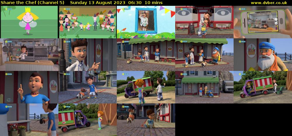 Shane the Chef (Channel 5) Sunday 13 August 2023 06:30 - 06:40