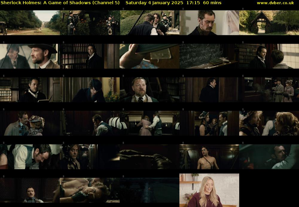Sherlock Holmes: A Game of Shadows (Channel 5) Saturday 4 January 2025 17:15 - 18:15