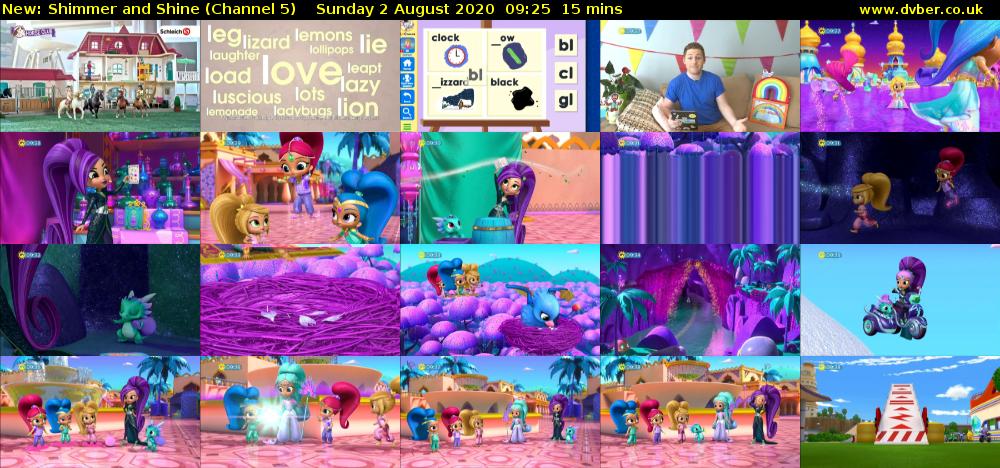 Shimmer and Shine (Channel 5) Sunday 2 August 2020 09:25 - 09:40