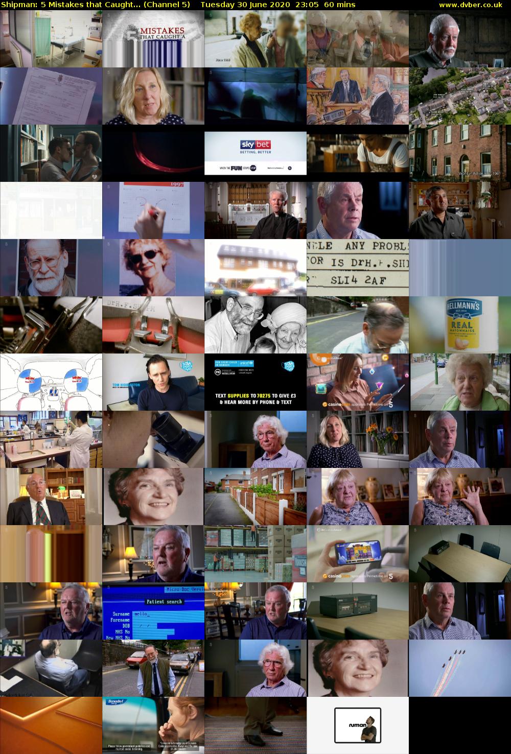 Shipman: 5 Mistakes that Caught... (Channel 5) Tuesday 30 June 2020 23:05 - 00:05