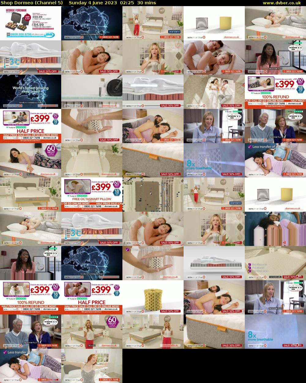 Shop Dormeo (Channel 5) Sunday 4 June 2023 02:25 - 02:55