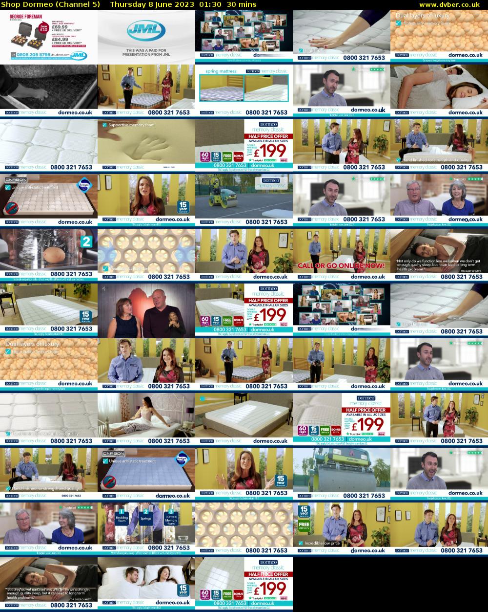 Shop Dormeo (Channel 5) Thursday 8 June 2023 01:30 - 02:00