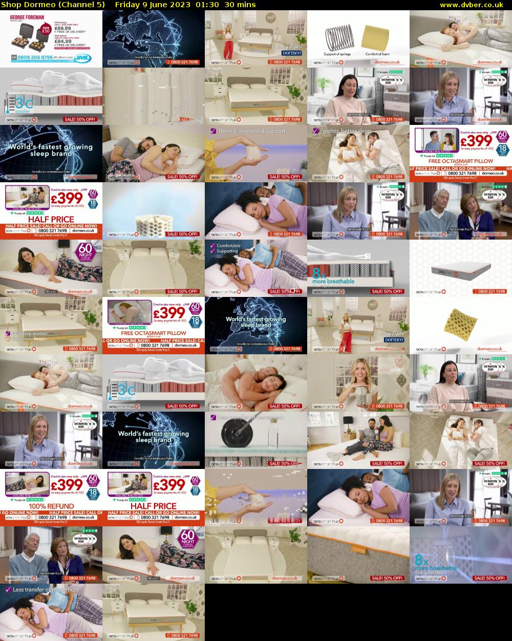 Shop Dormeo (Channel 5) Friday 9 June 2023 01:30 - 02:00