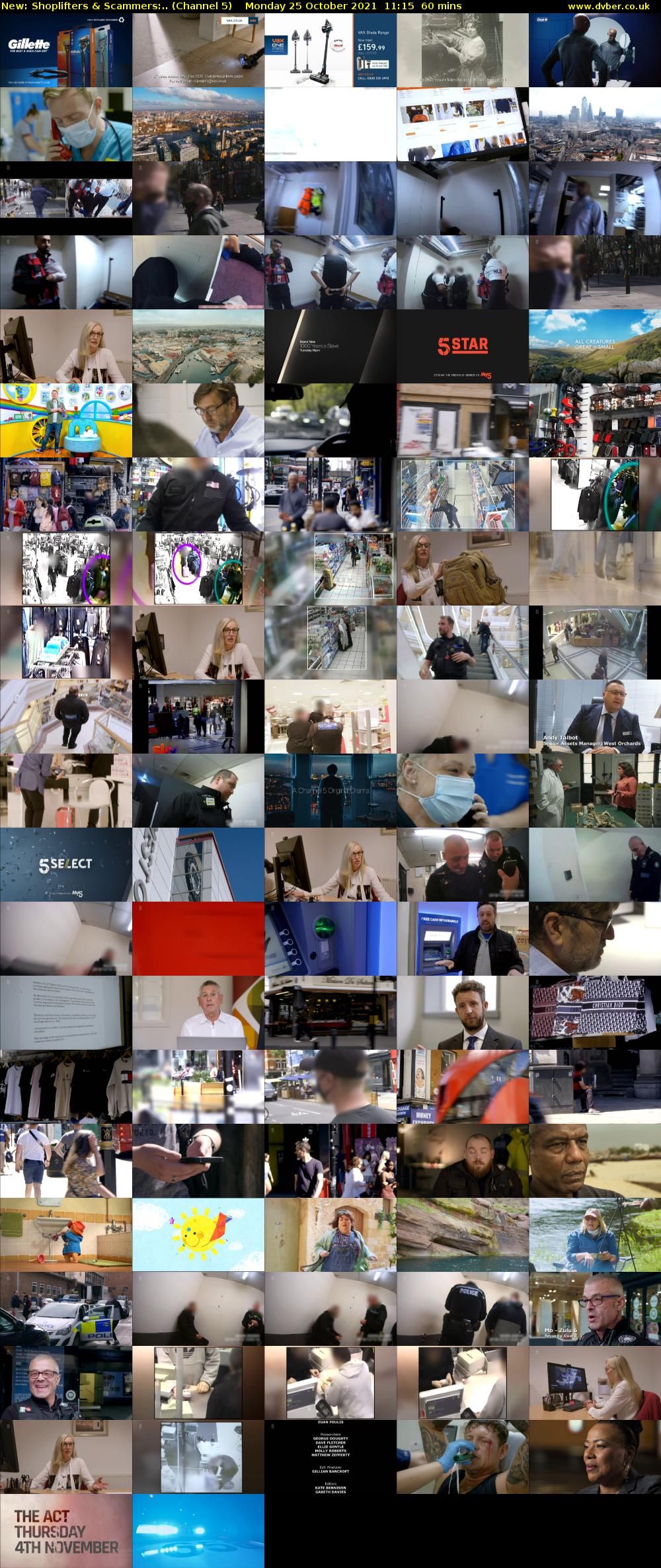 Shoplifters & Scammers:.. (Channel 5) Monday 25 October 2021 11:15 - 12:15