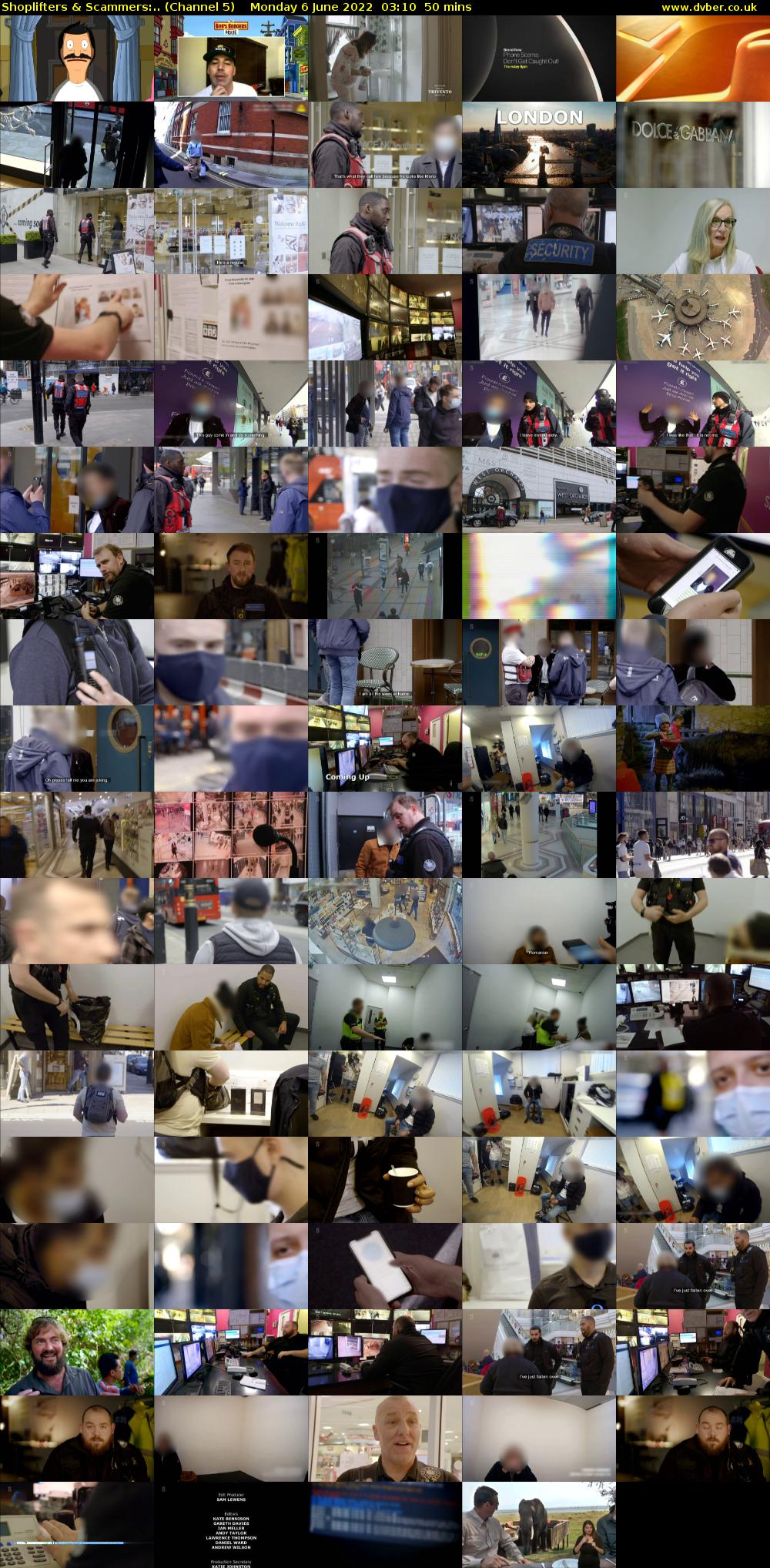Shoplifters & Scammers:.. (Channel 5) Monday 6 June 2022 03:10 - 04:00