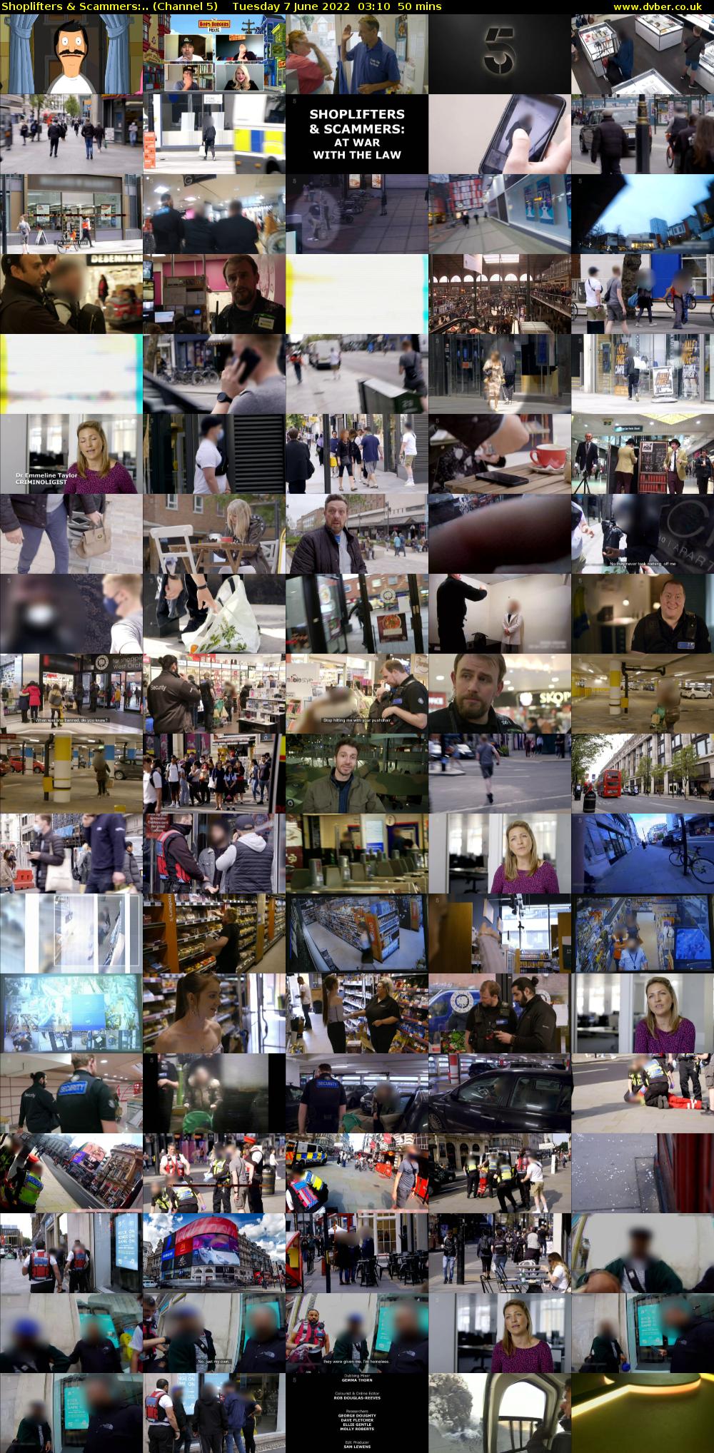 Shoplifters & Scammers:.. (Channel 5) Tuesday 7 June 2022 03:10 - 04:00