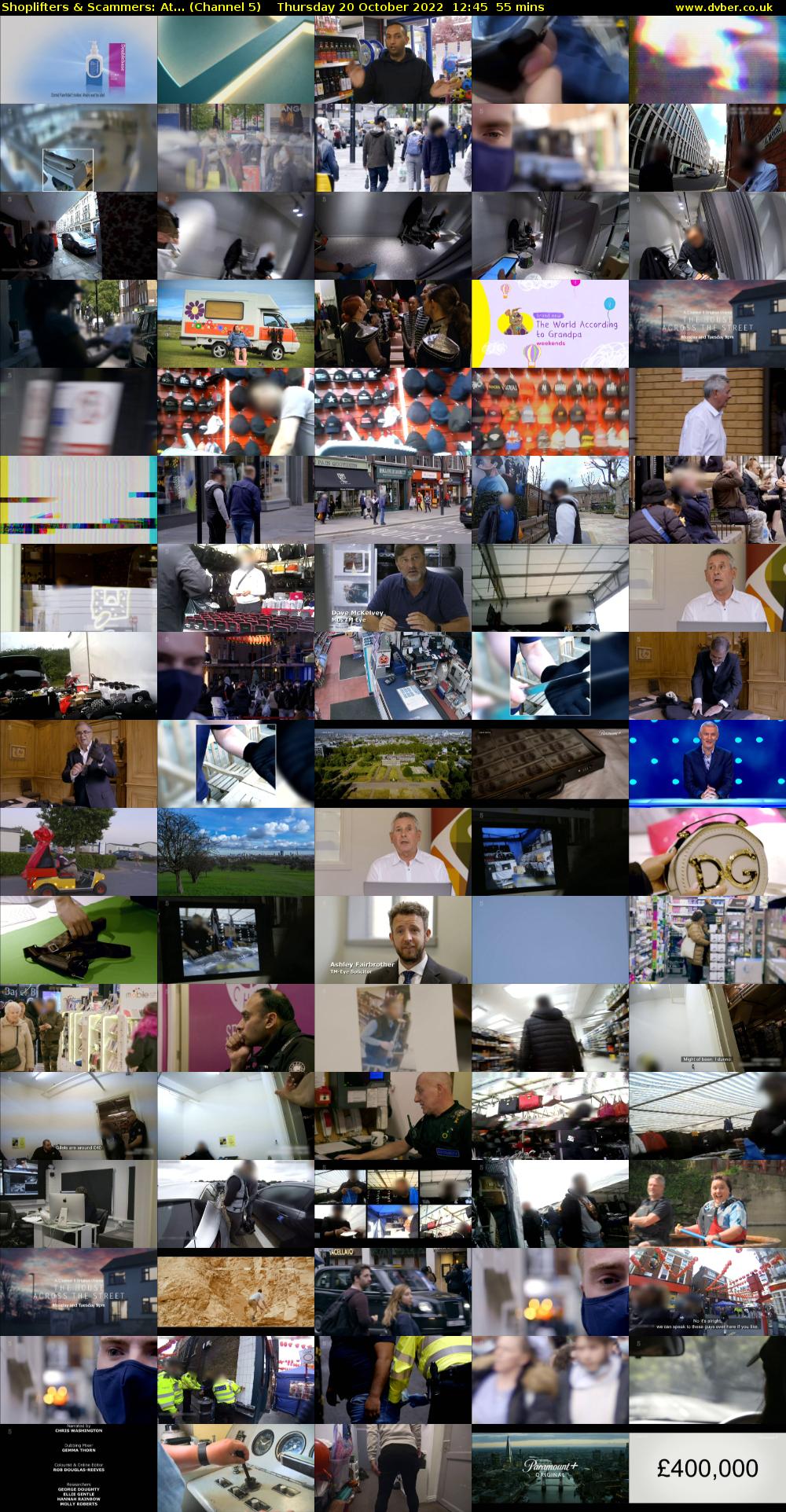 Shoplifters & Scammers: At... (Channel 5) Thursday 20 October 2022 12:45 - 13:40