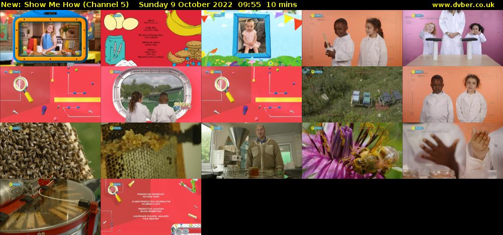 Show Me How (Channel 5) Sunday 9 October 2022 09:55 - 10:05