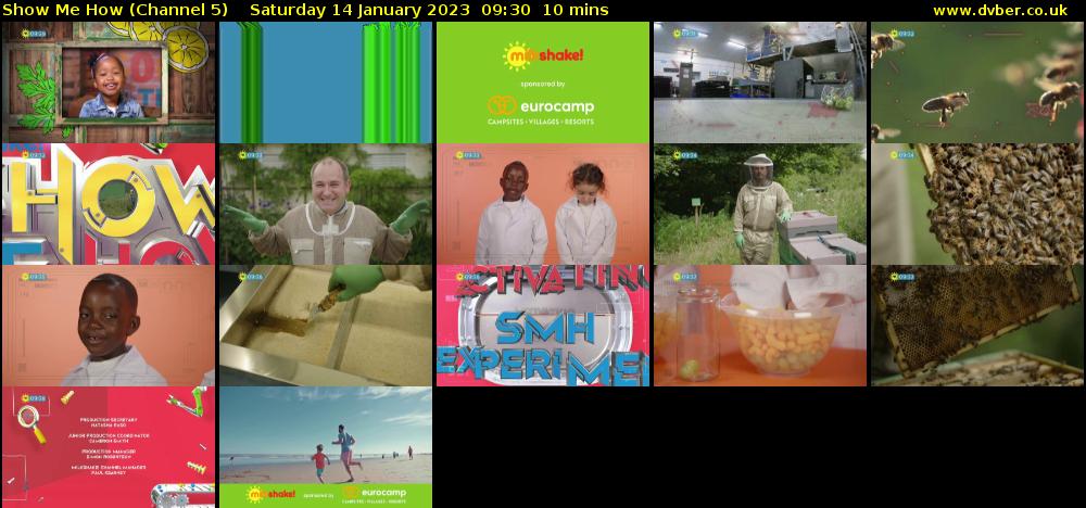 Show Me How (Channel 5) Saturday 14 January 2023 09:30 - 09:40