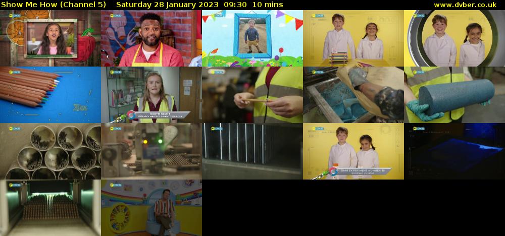 Show Me How (Channel 5) Saturday 28 January 2023 09:30 - 09:40