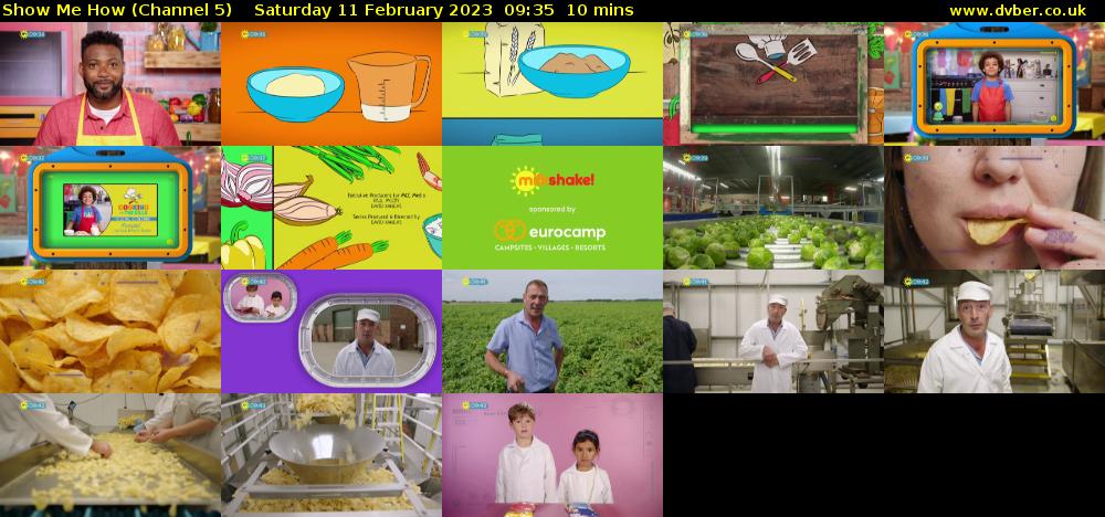 Show Me How (Channel 5) Saturday 11 February 2023 09:35 - 09:45