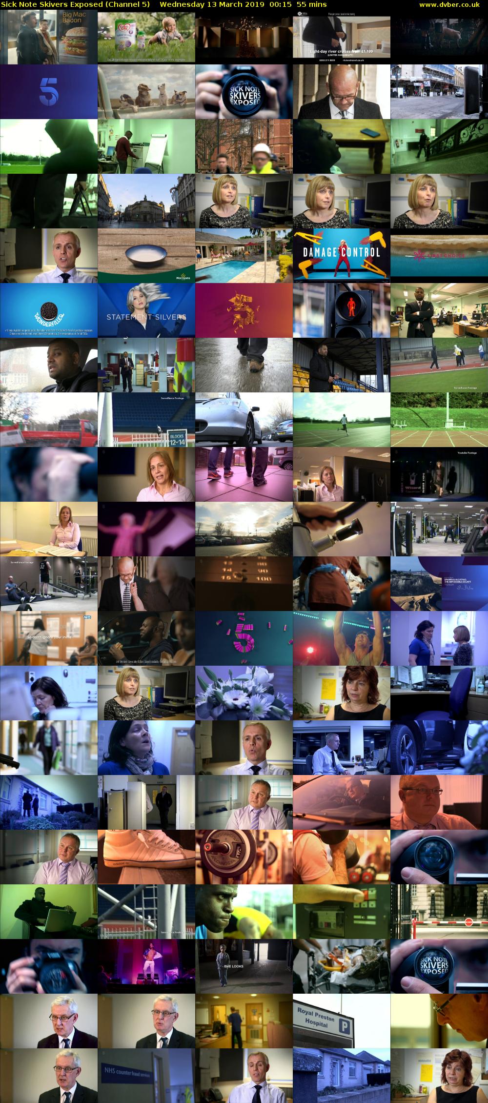 Sick Note Skivers Exposed (Channel 5) Wednesday 13 March 2019 00:15 - 01:10