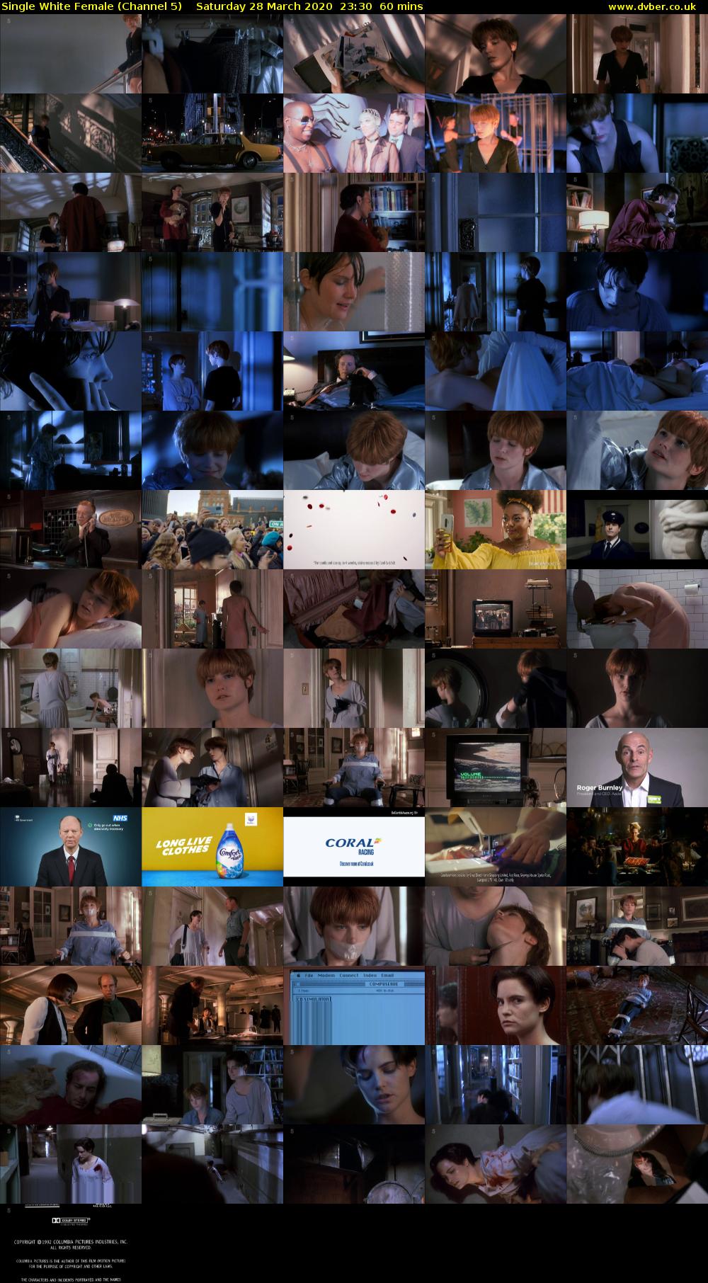 Single White Female (Channel 5) Saturday 28 March 2020 23:30 - 00:30