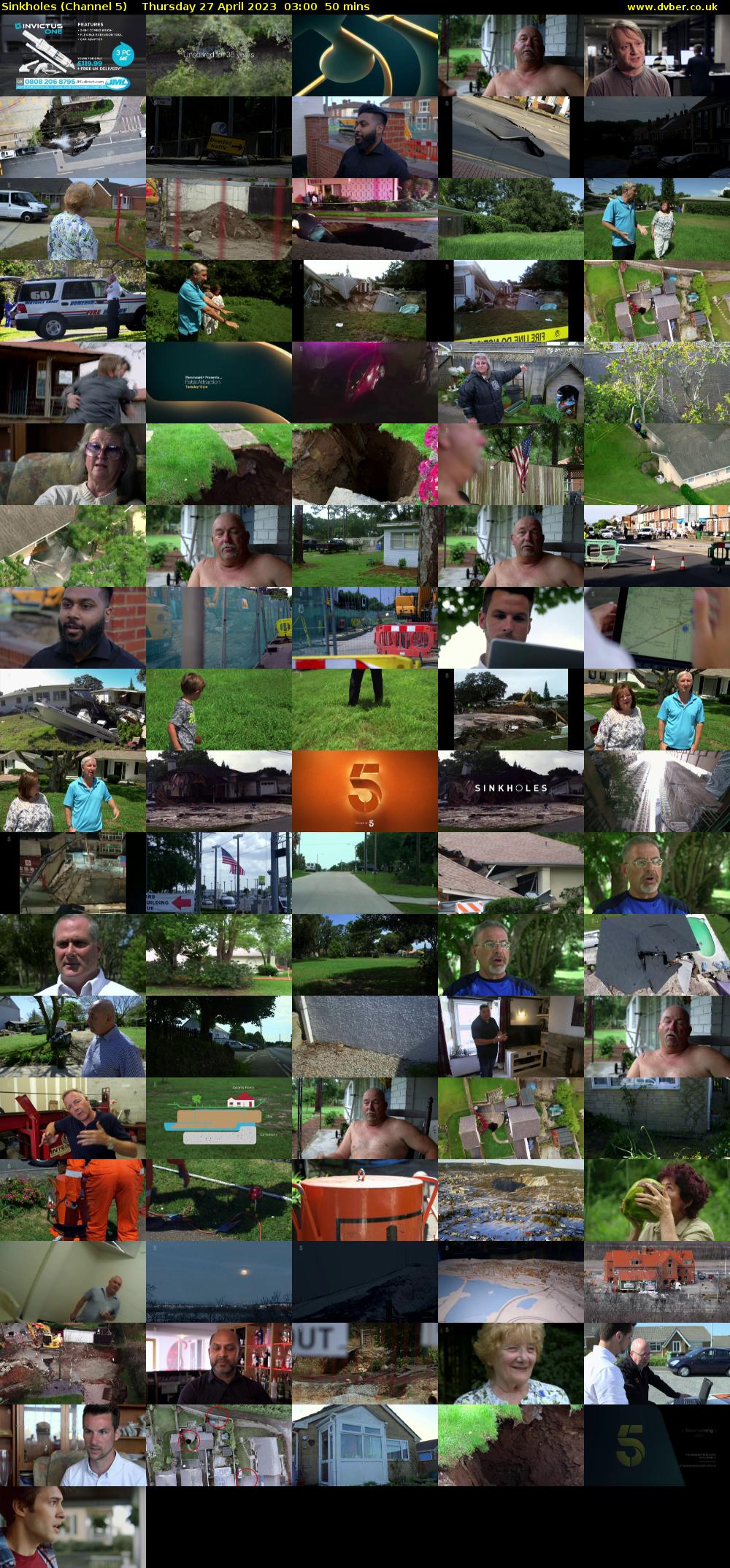 Sinkholes (Channel 5) Thursday 27 April 2023 03:00 - 03:50