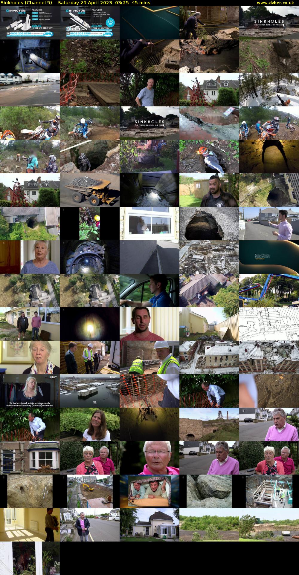 Sinkholes (Channel 5) Saturday 29 April 2023 03:25 - 04:10